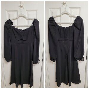 Sweetheart neckline midi dress with cutout